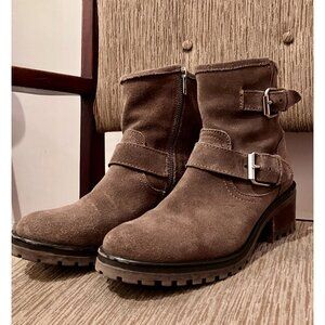 Steve Madden brown suede ankle moto biker boots, 8.5